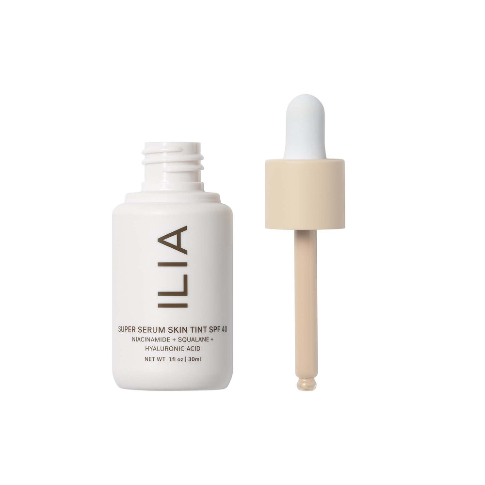 ILIA Skin Tint swatch on arm shows buildable coverage and natural finish