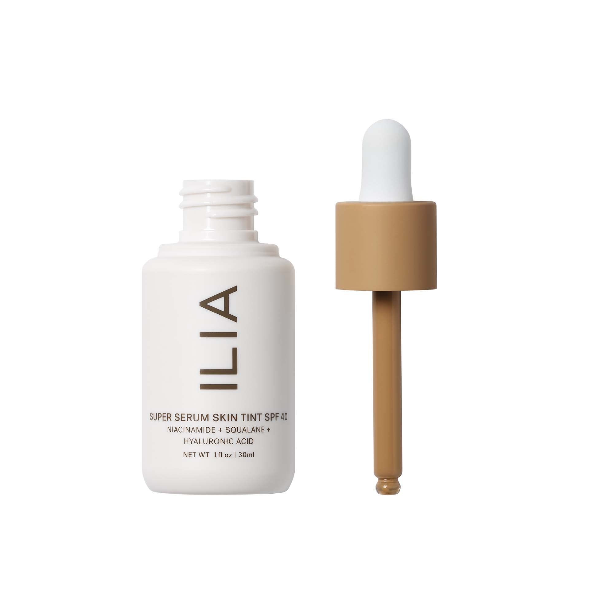 ILIA Super Serum Skin Tint Niacinamide smooths texture