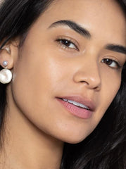 ILIA Super Serum Skin Tint SPF 40 swirl-on cheek demonstrates dewy finish and smoothing