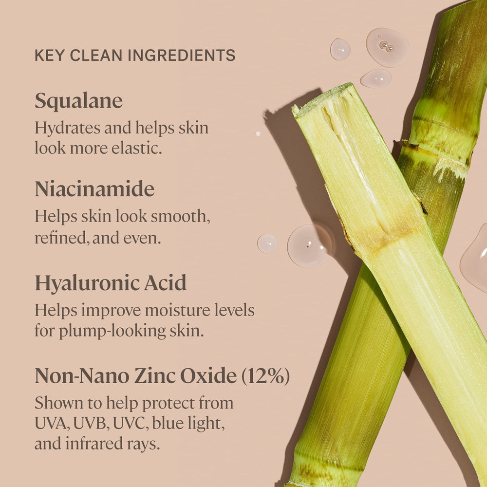 ILIA Super Serum Skin Tint swatches on skin showing natural, buildable coverage