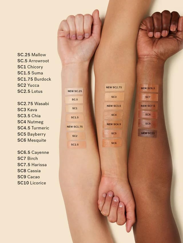 ILIA True Skin Serum Concealer Chicory SC1 swatch showing warm undertones.