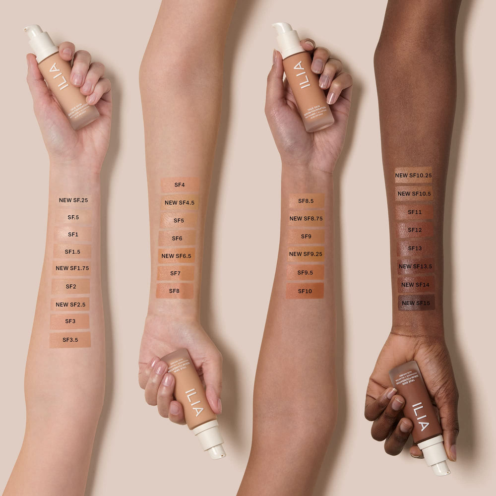 ILIA True Skin closeup shows radiant, natural-looking skin