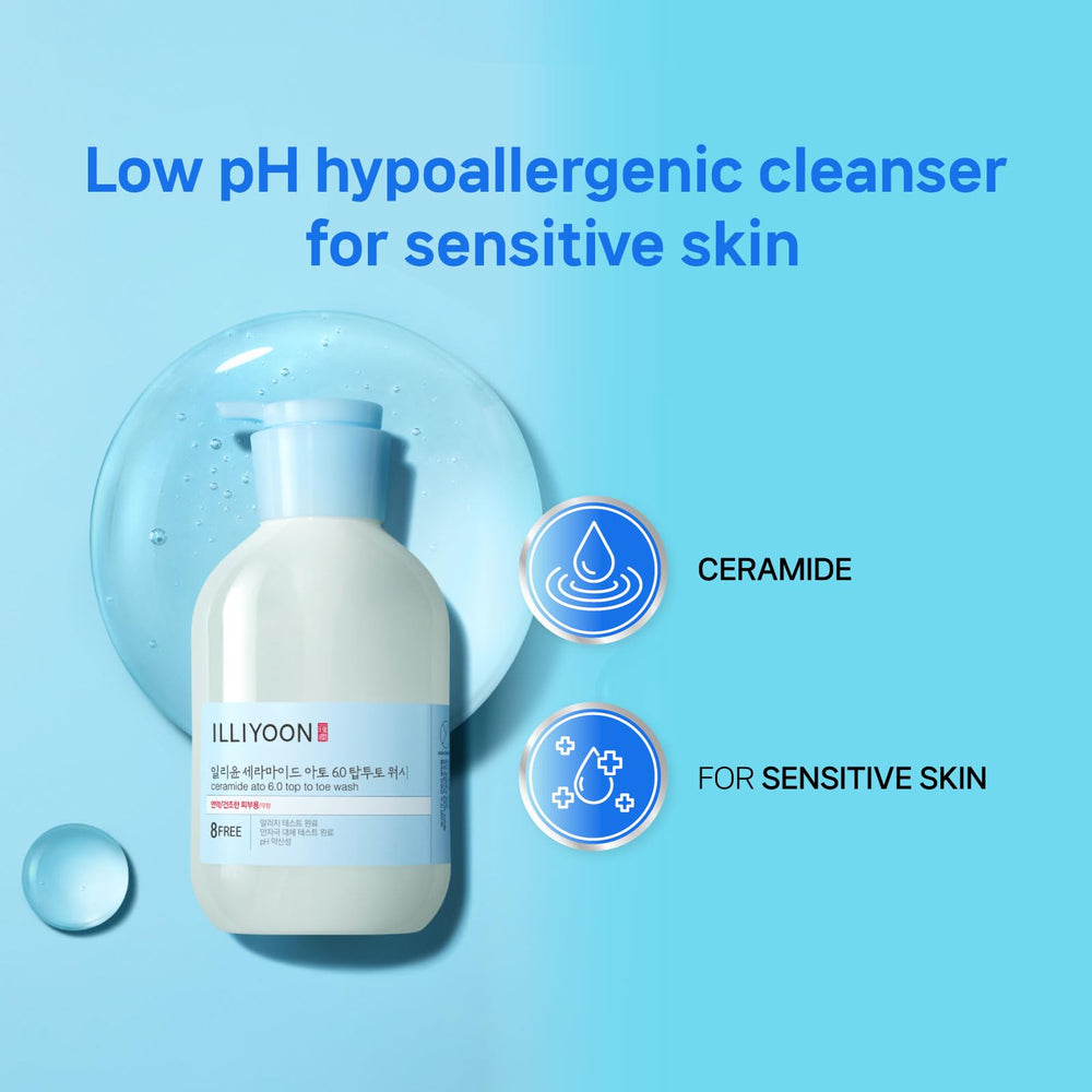 Illiyoon Ceramide Ato 6.0 Top to Toe Wash foamy lather for gentle cleansing.