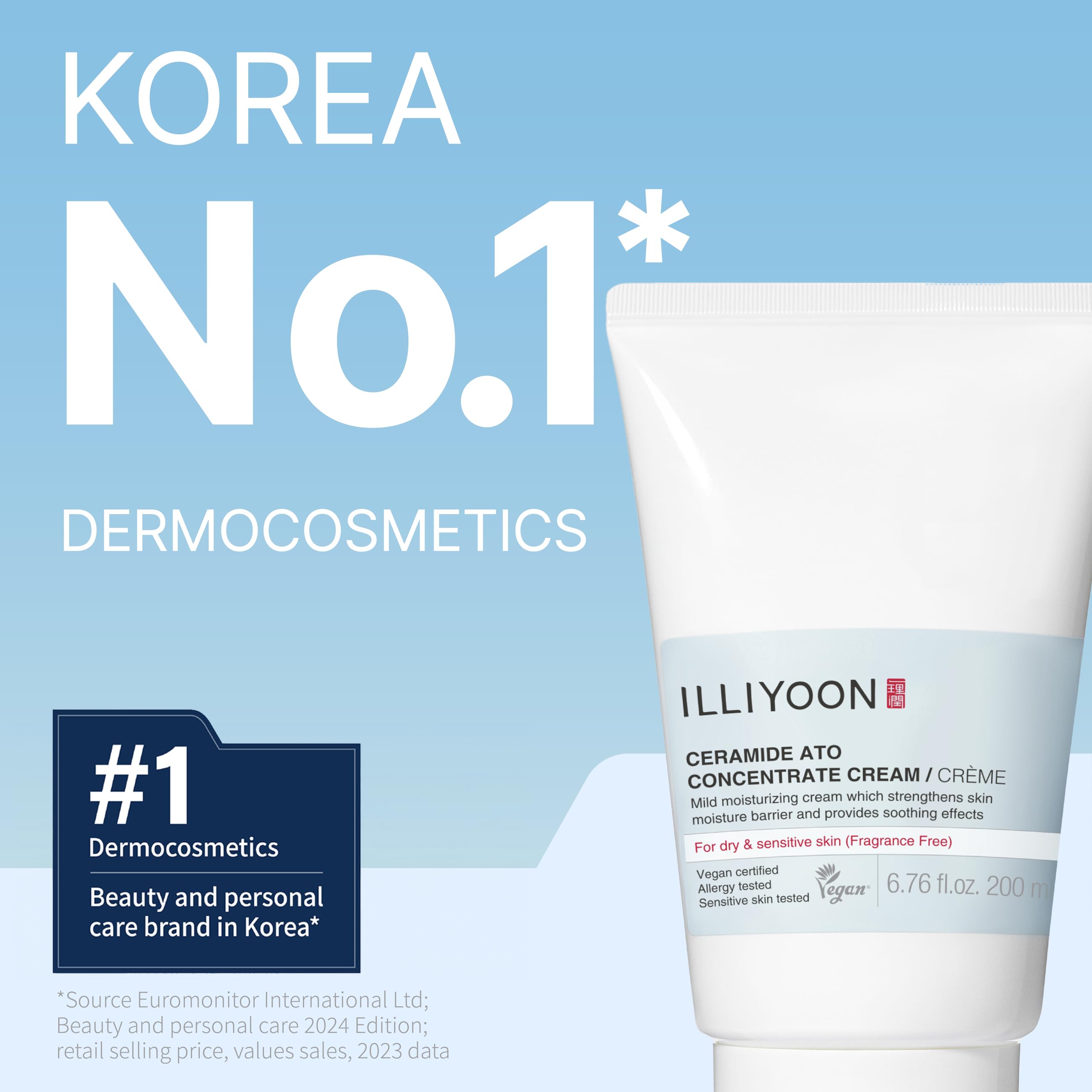 Illiyoon Ceramide Ato Concentrate Cream application spotlight shows smooth, quick-absorb texture.