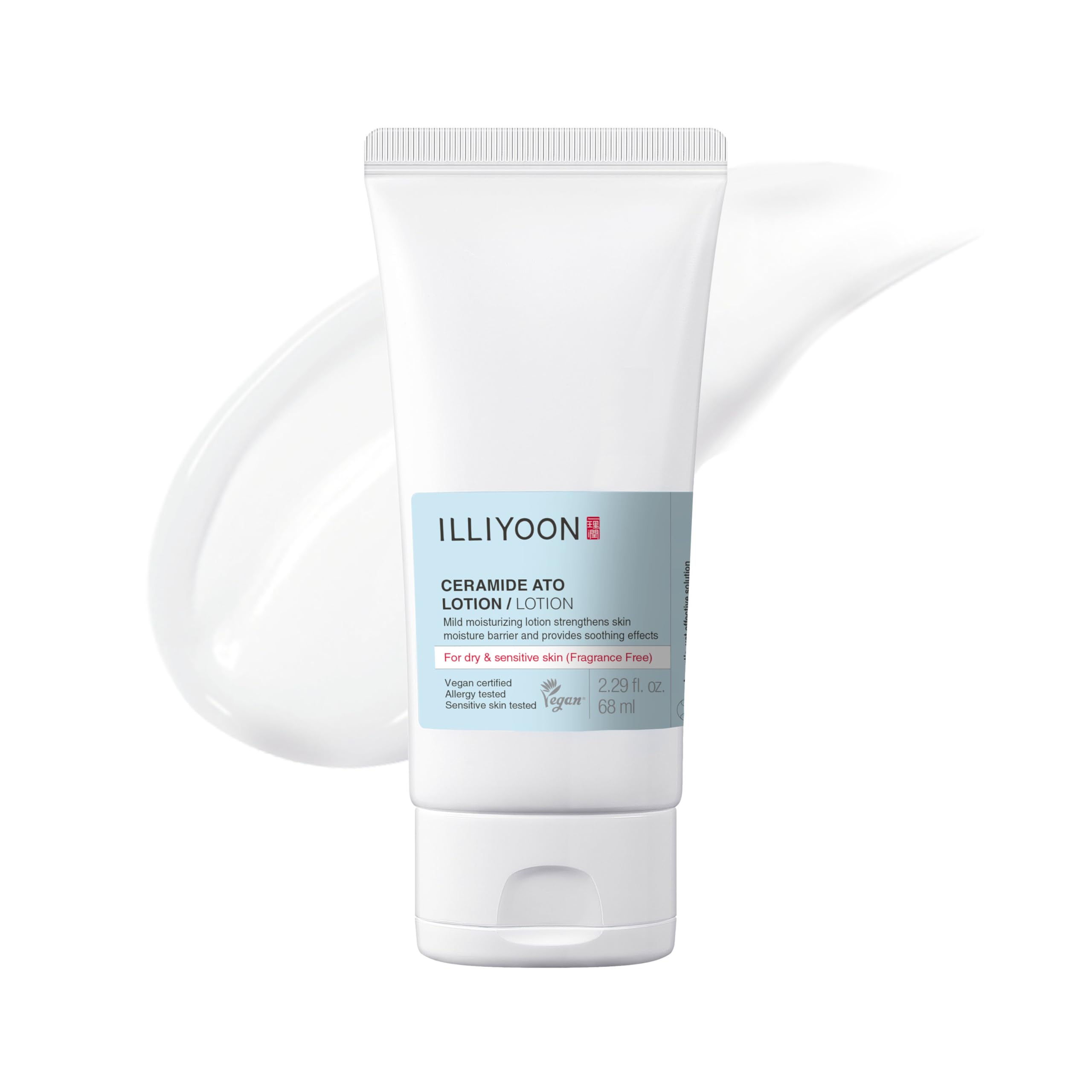 Illiyoon Ceramide Ato Lotion bottle close-up for lightweight daily hydration.