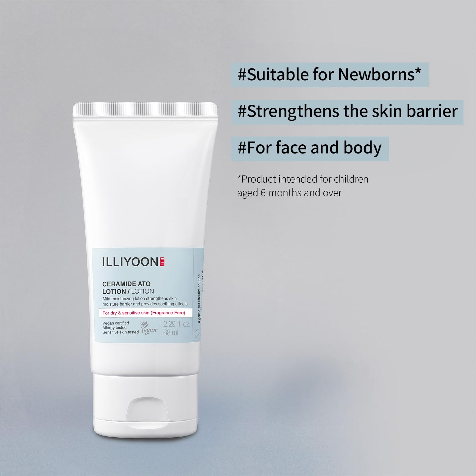 Illiyoon Ceramide Ato Lotion shown in clinical tests demonstrating long-lasting hydration.