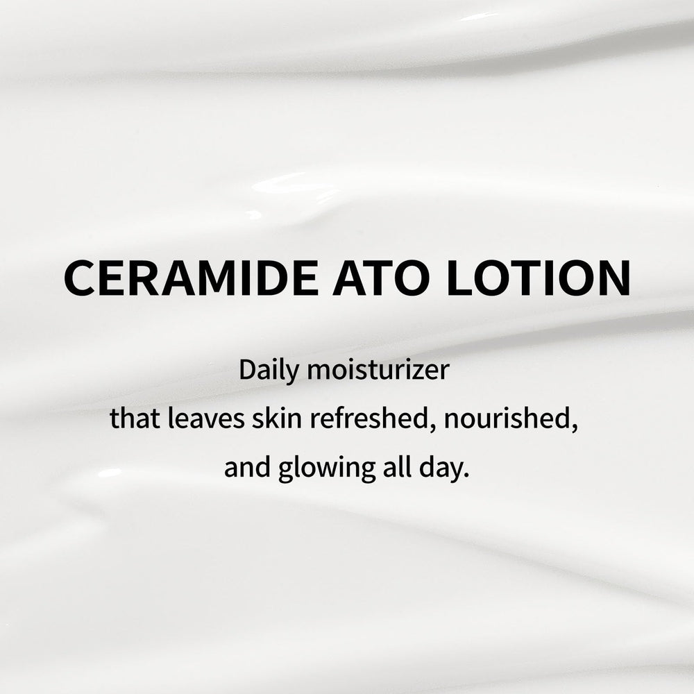 Illiyoon Ceramide Ato Lotion texture preview shows fast-absorbing formula.