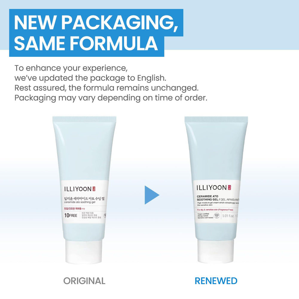 Illiyoon packaging details emphasize unscented gentle daily use.