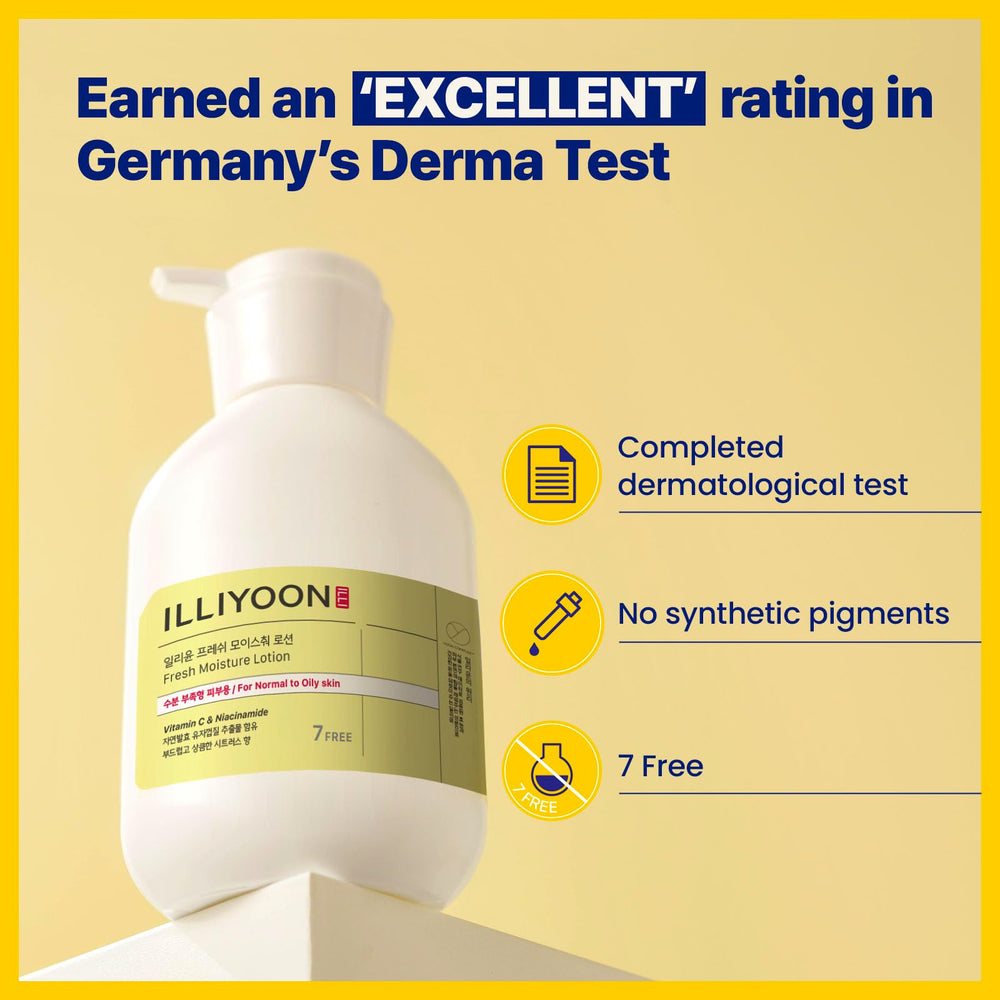 Illiyoon Fresh Moisture Lotion on dry skin demonstrates comforting, lasting moisture