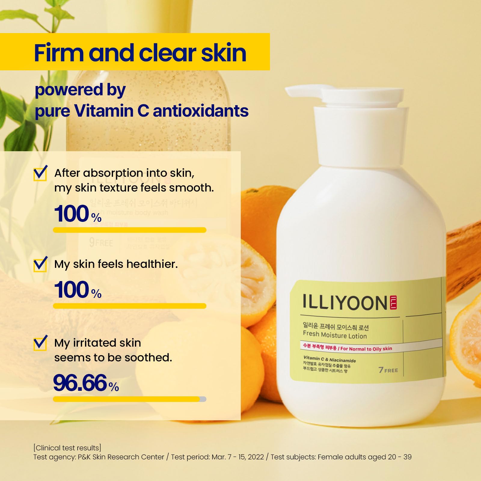 Illiyoon Fresh Moisture Lotion packaging highlights a large 350ml bottle