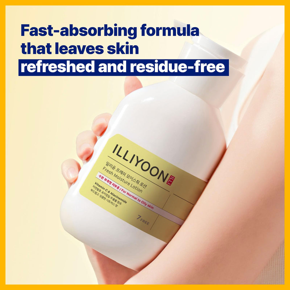 Illiyoon Fresh Moisture Lotion usage routine demonstrates step-by-step hydration