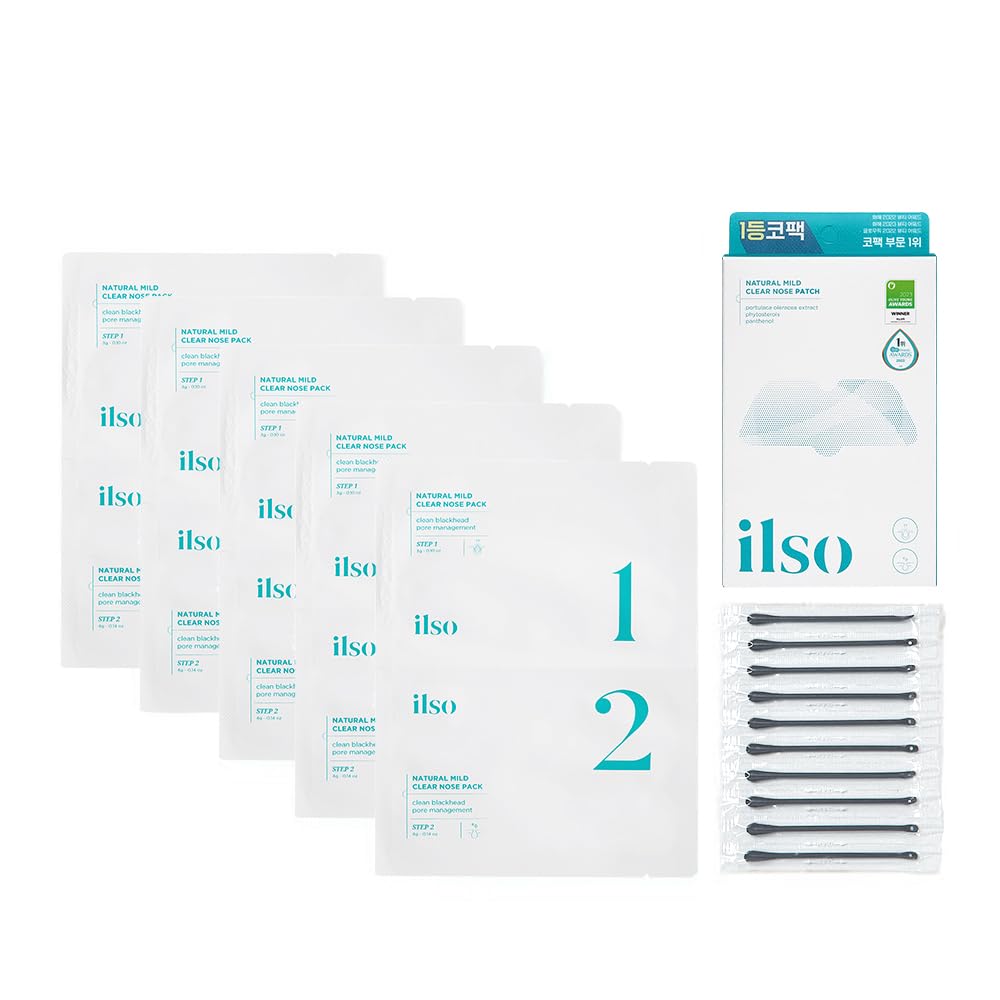 ilso Natural Mild Nose Patch cotton swabs extruding side remove blackheads.