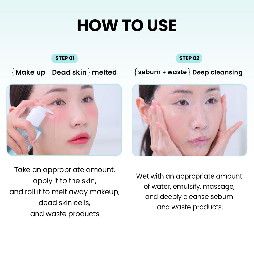 ilso Super Melting Sebum Cleansing Oil pour action shows impurities melting for a fresh cleanse.