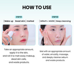 ilso Super Melting Sebum Cleansing Oil pour action shows impurities melting for a fresh cleanse.