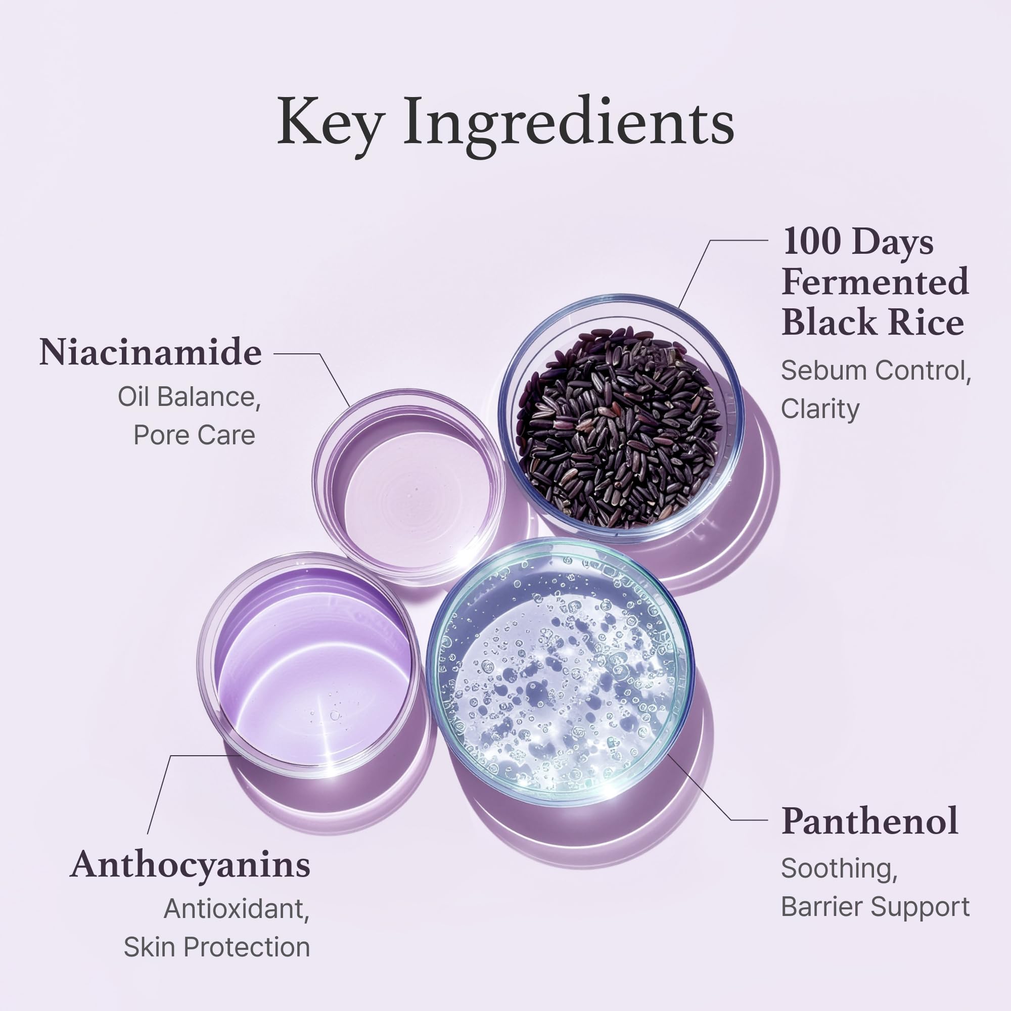 I'm from Black Rice Toner oil layer close-up illustrating a smooth, non-greasy glow.