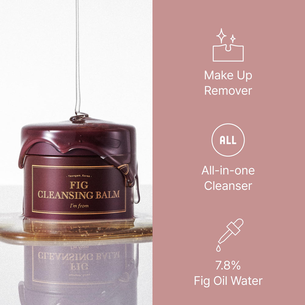 I'm from Fig Oil Water 7.8% bottle highlights hydrating cleansing with fig enzymes.
