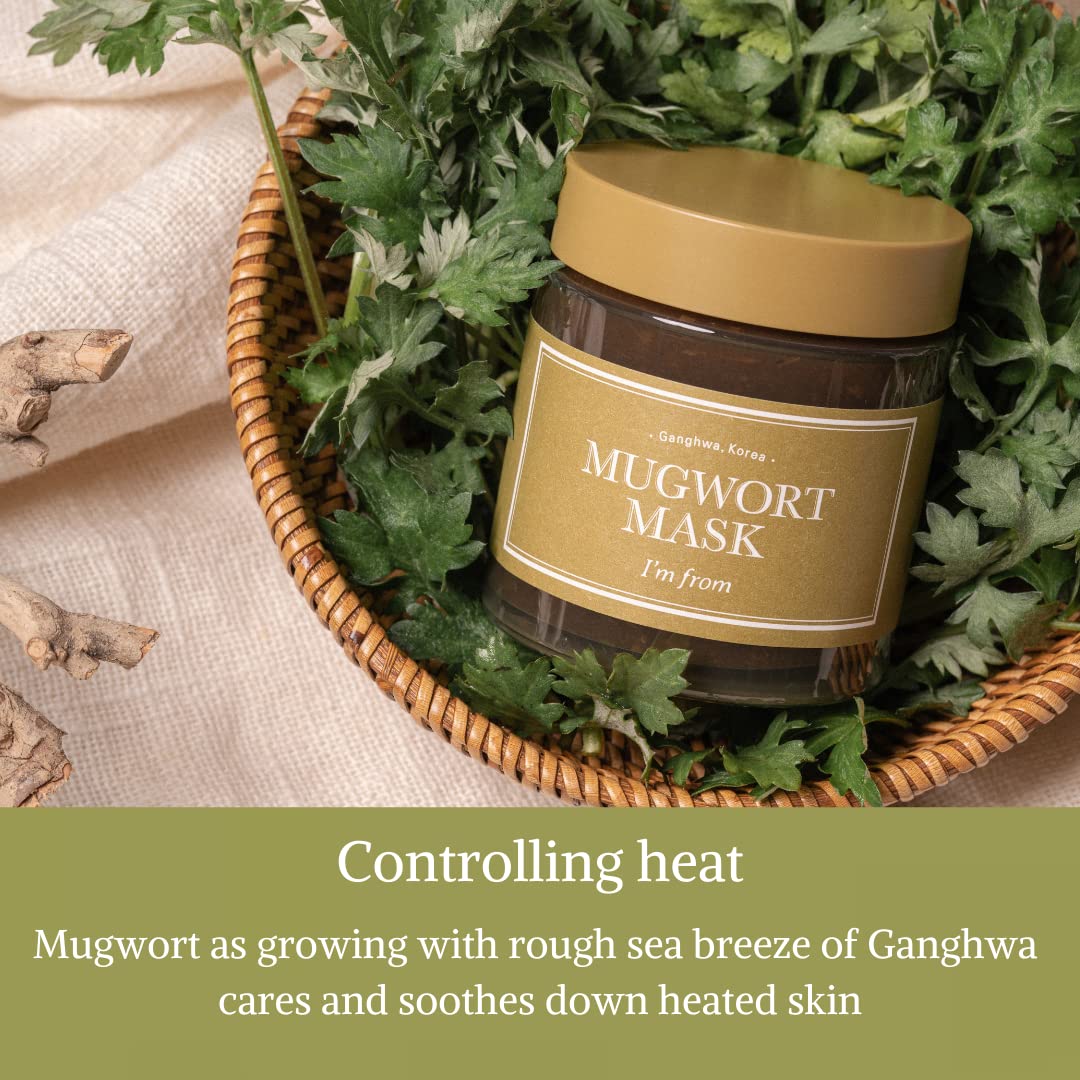 I'm From Mugwort Mask application shot demonstrates easy wash-off use