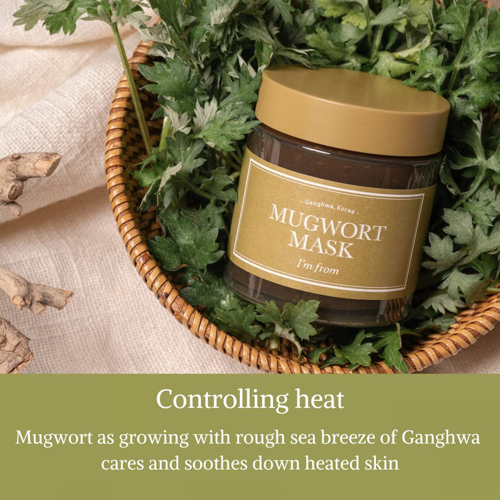 I'm From Mugwort Mask application shot demonstrates easy wash-off use