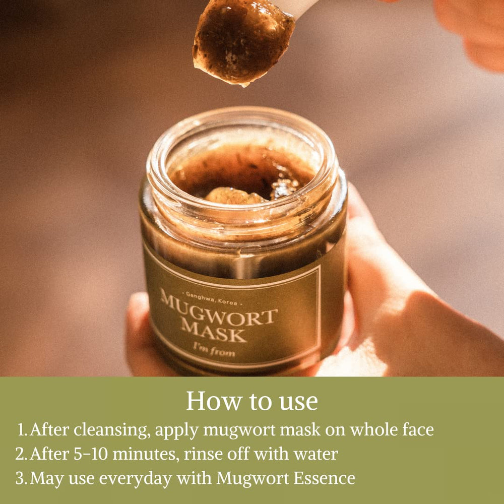 I'm From Mugwort Mask wash-off action shows quick rinse for comfort