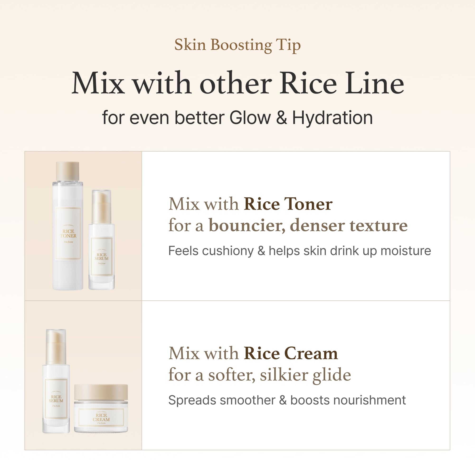 I'm from Rice Serum dermatology-tested label signals safe, gentle daily use.