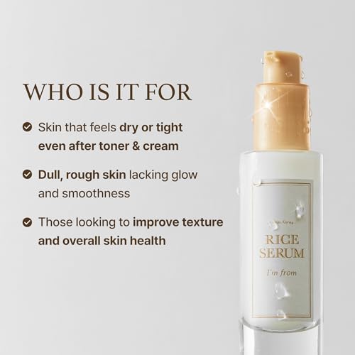 I'm from Rice Serum glow closeup reinforces luminous, hydrated skin impression.