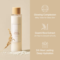 I'm from Rice Toner application on hand demonstrates quick, soothing toning ritual.