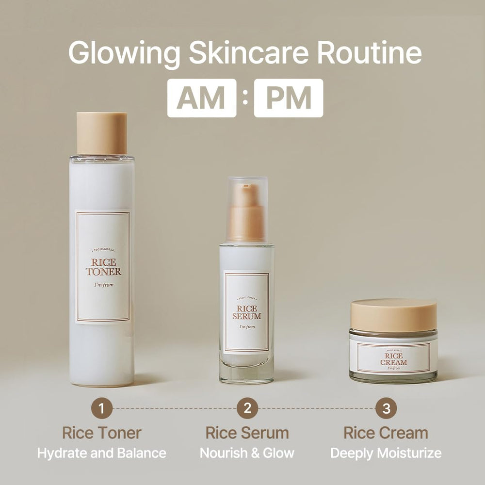 I'm from Rice Toner glass-skin potential with balanced oil and water for a healthy glow.