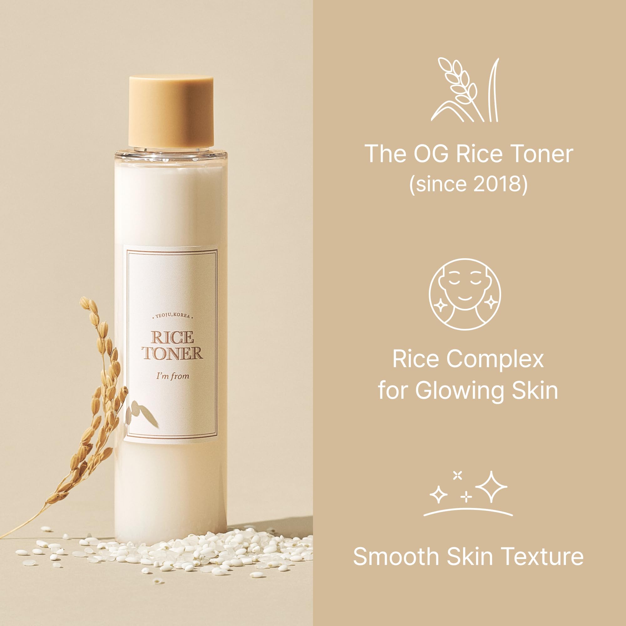 I'm from Rice Toner Goami rice illustration highlights clean cultivation and nourishment.