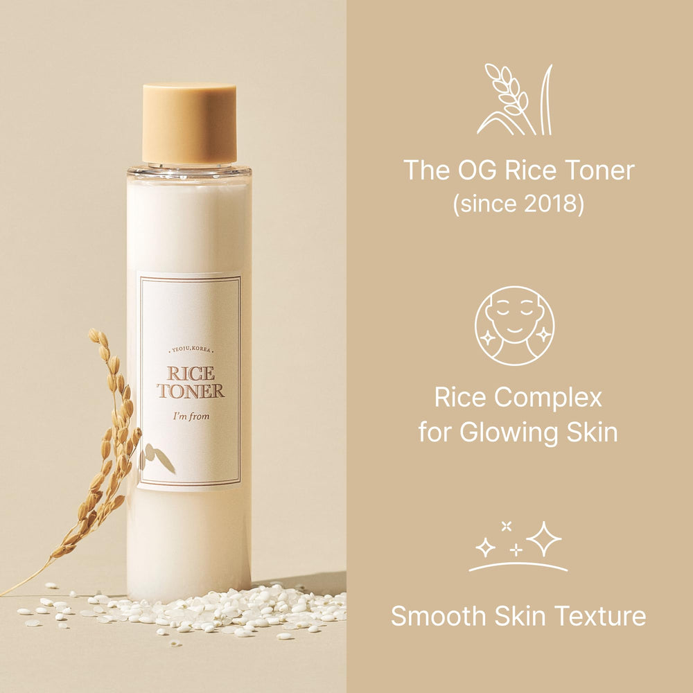 I'm from Rice Toner Goami rice illustration highlights clean cultivation and nourishment.