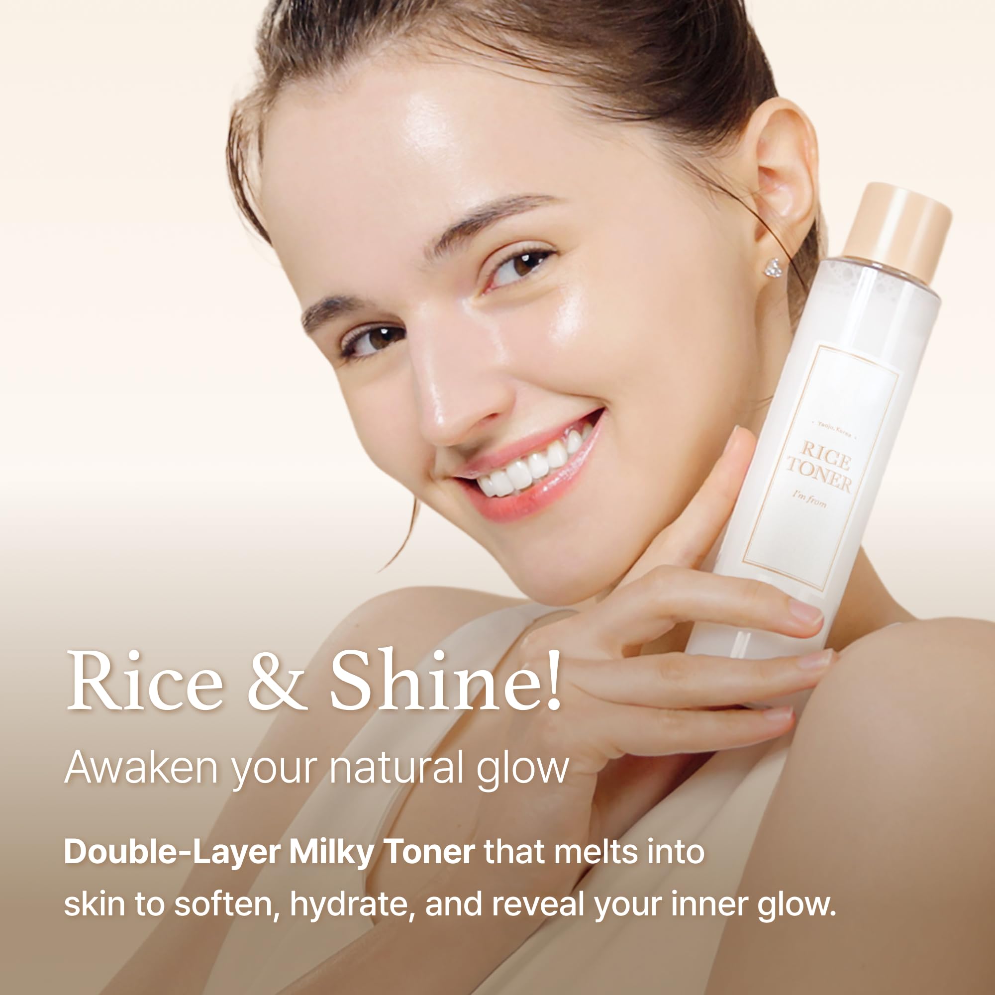 I'm from Rice Toner niacinamide ingredients packaging conveys brightening-supportive formula.