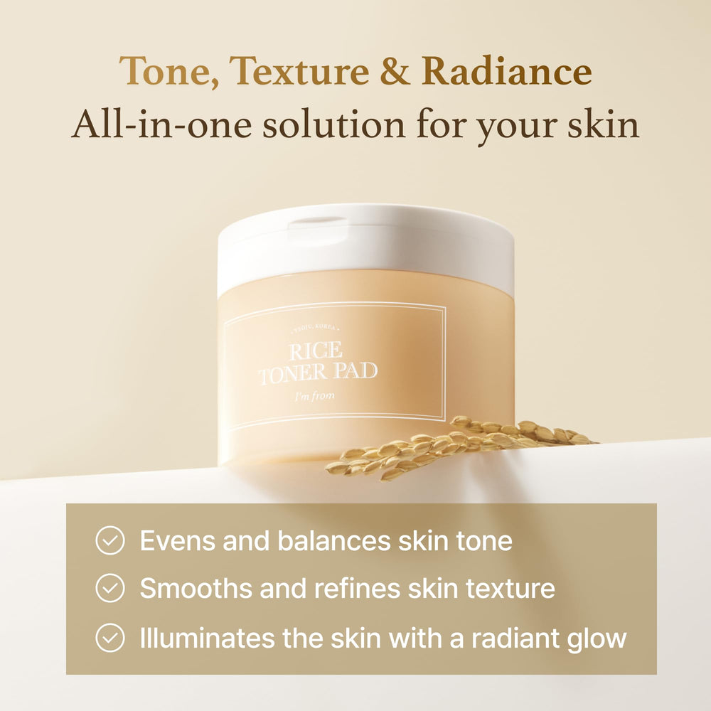 I'm from Rice Toner Pads application on skin demonstrates two-way care benefits