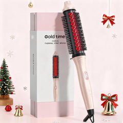 Infrared Thermal Brush, 1.65 inch Heated Round Brush for Blowout Look, Dual Voltage, Negative Ion Thermal Hair Tools, 6 Temperature, No Damage, Xmas Christmas Gifts for Women