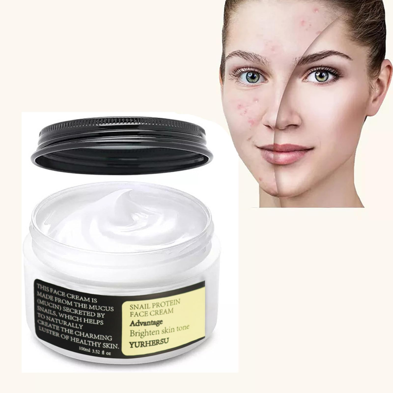 ELCHHIRSCH snail mucin cream packaging closeup conveys premium formulation for sensitive skin.