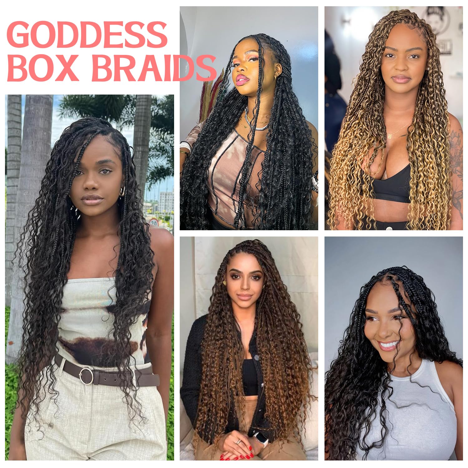 Su Mei.s Goddess Box Braids Crochet Hair - 24in Water Wave Boho Braids (9 Pack, 1B#)