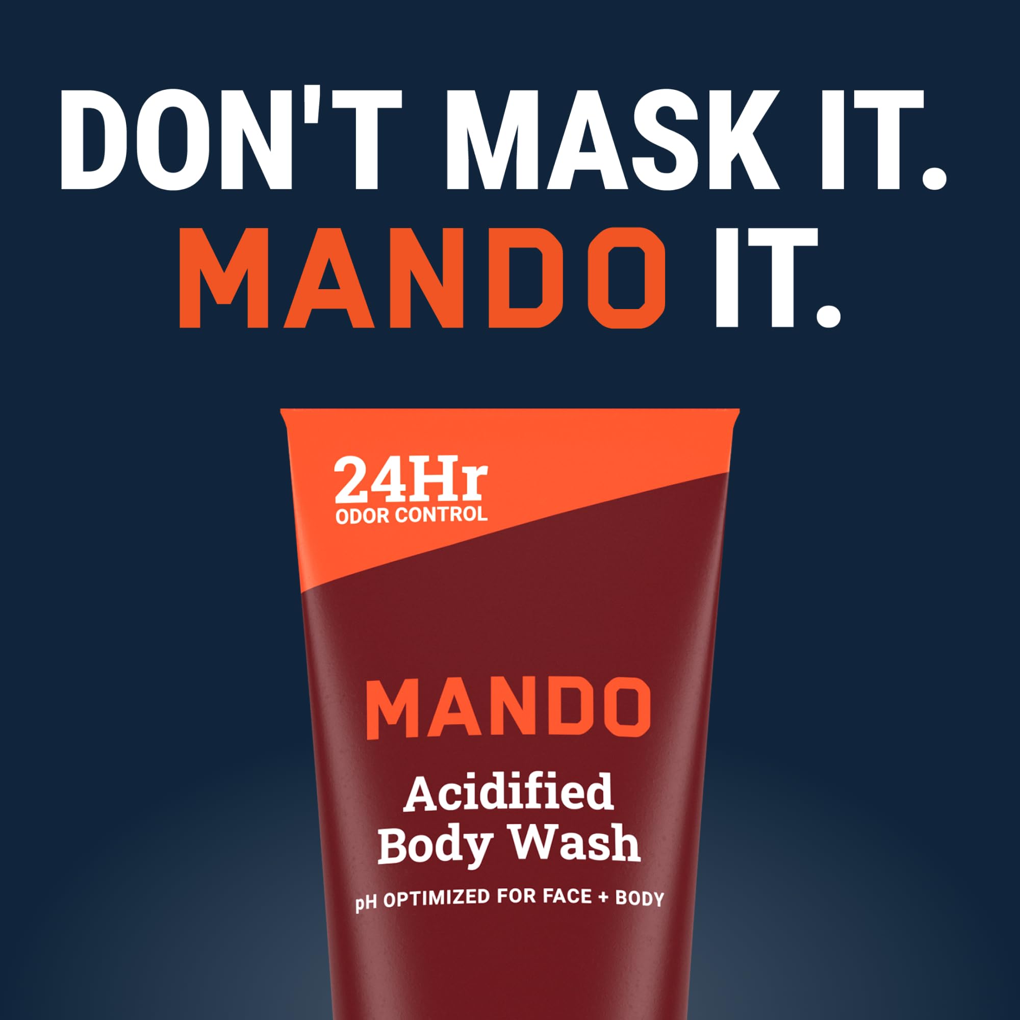 Mando Odor Shield Body Wash - 24-Hour Odor Control, Bourbon Leather, SLS & Paraben Free | 8.5 oz