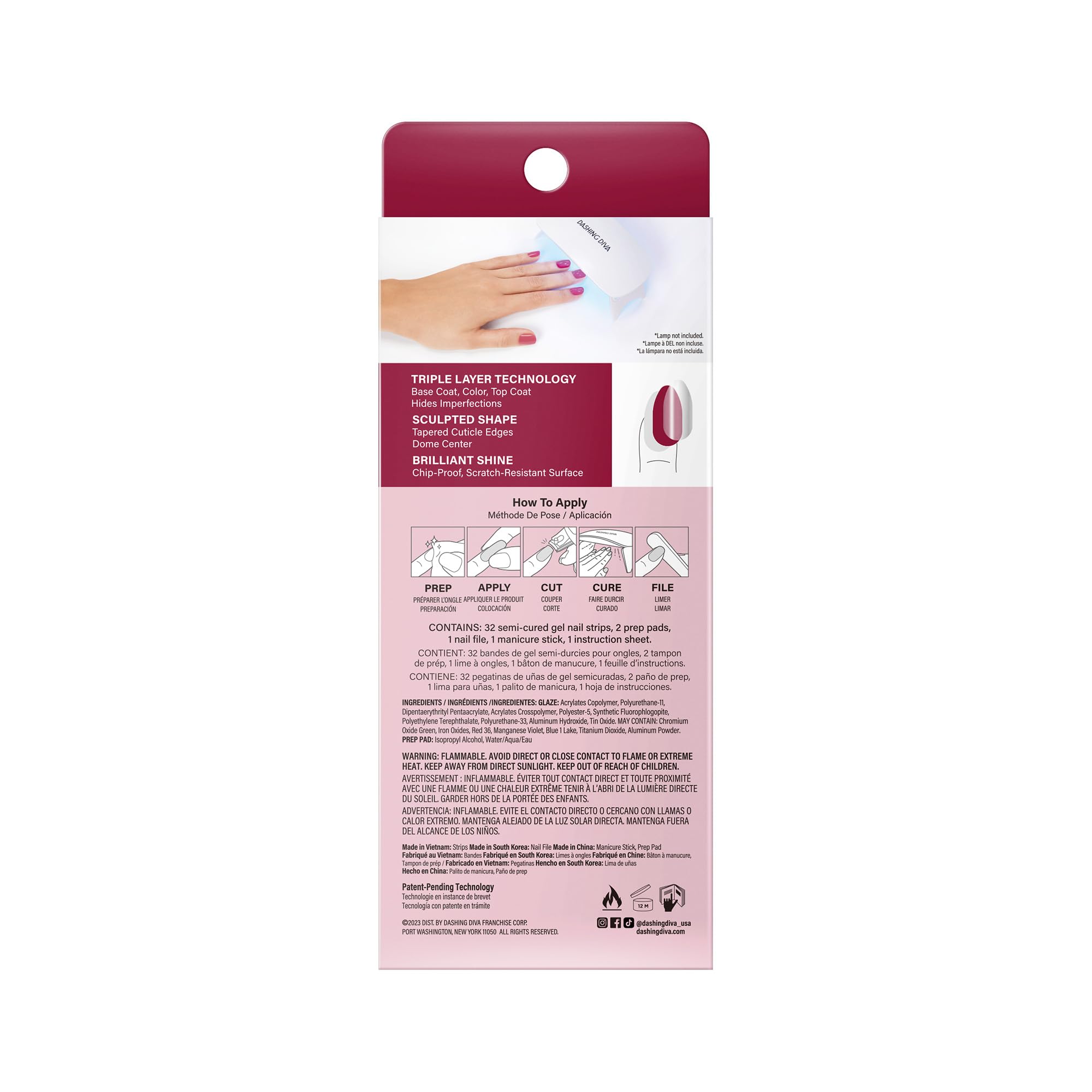 Dashing Diva Glaze Effects Ruby Red Apple Nail Strips | 32 Strips, Up to 14 Days