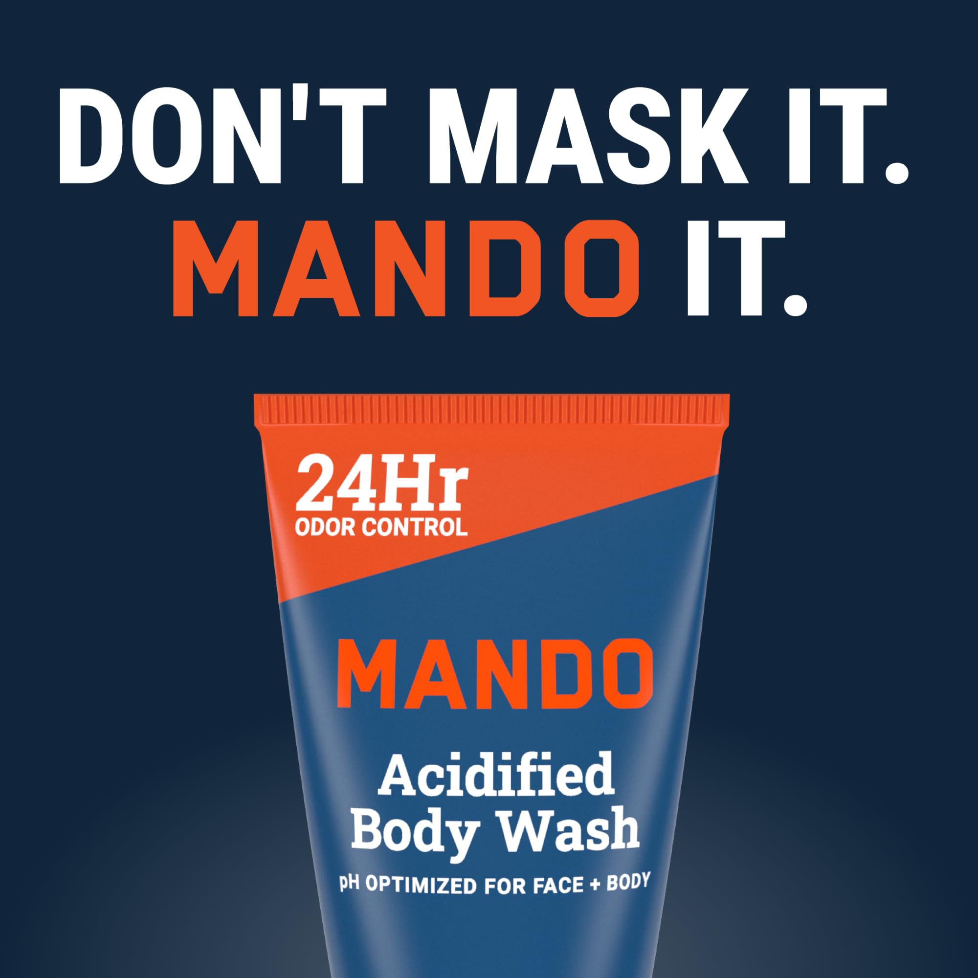 Mando Mini Body Wash — 24-Hour Odor Control (Pack of 4, 1.5 oz tubes)