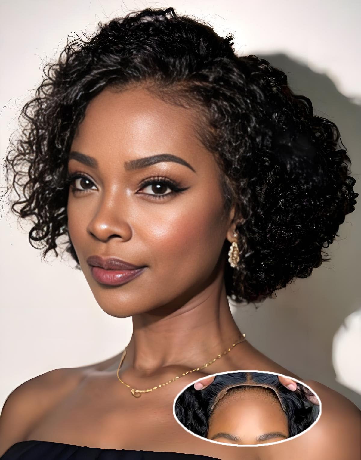 IMANI HAIR short curly pixie wig front view for natural look