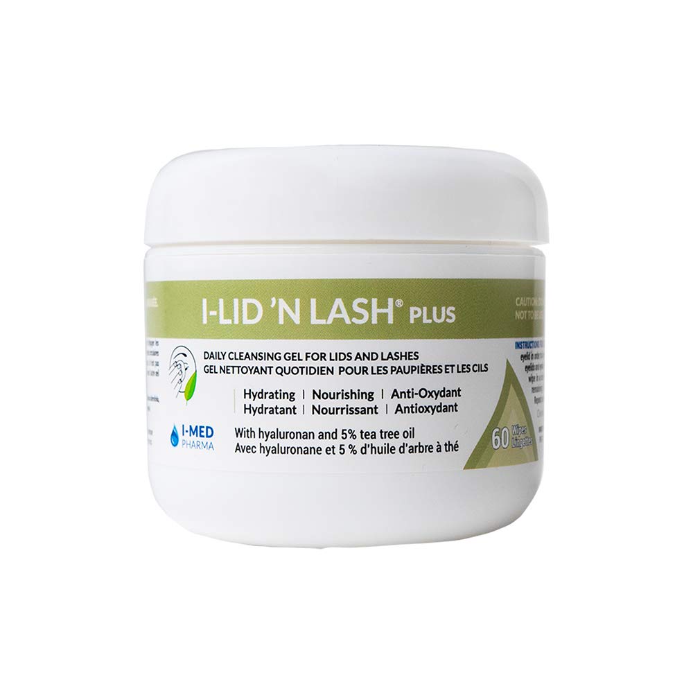 I-Med Pharma I-Lid 'N Lash Plus wipes for daily lid and lash cleansing with hydrating care.