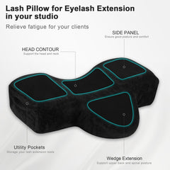 IMENE memory foam core cushions clients for eyelash treatments