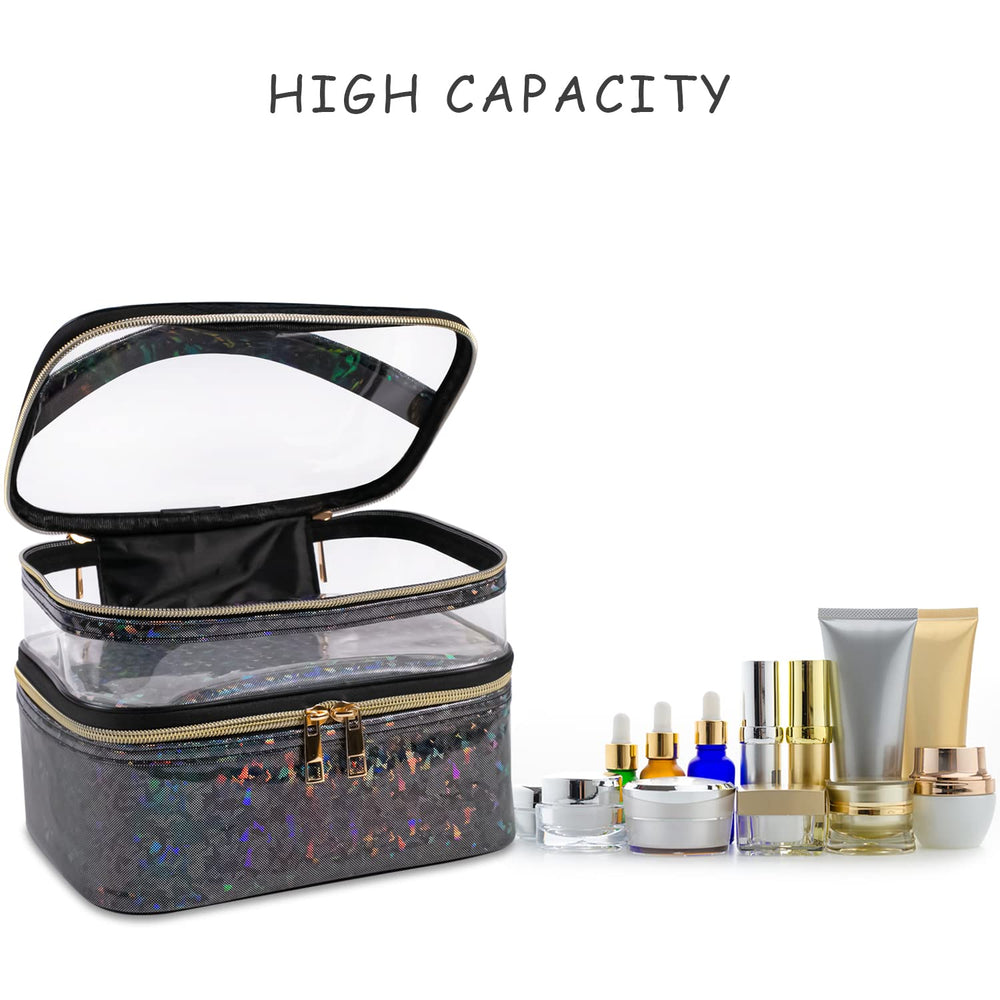 Imerelez makeup bag bottom compartment with brush slots keeps brushes secure and mess-free.