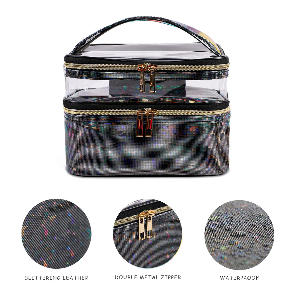 Imerelez makeup bag waterproof top layer highlights easy cleaning and spill protection.