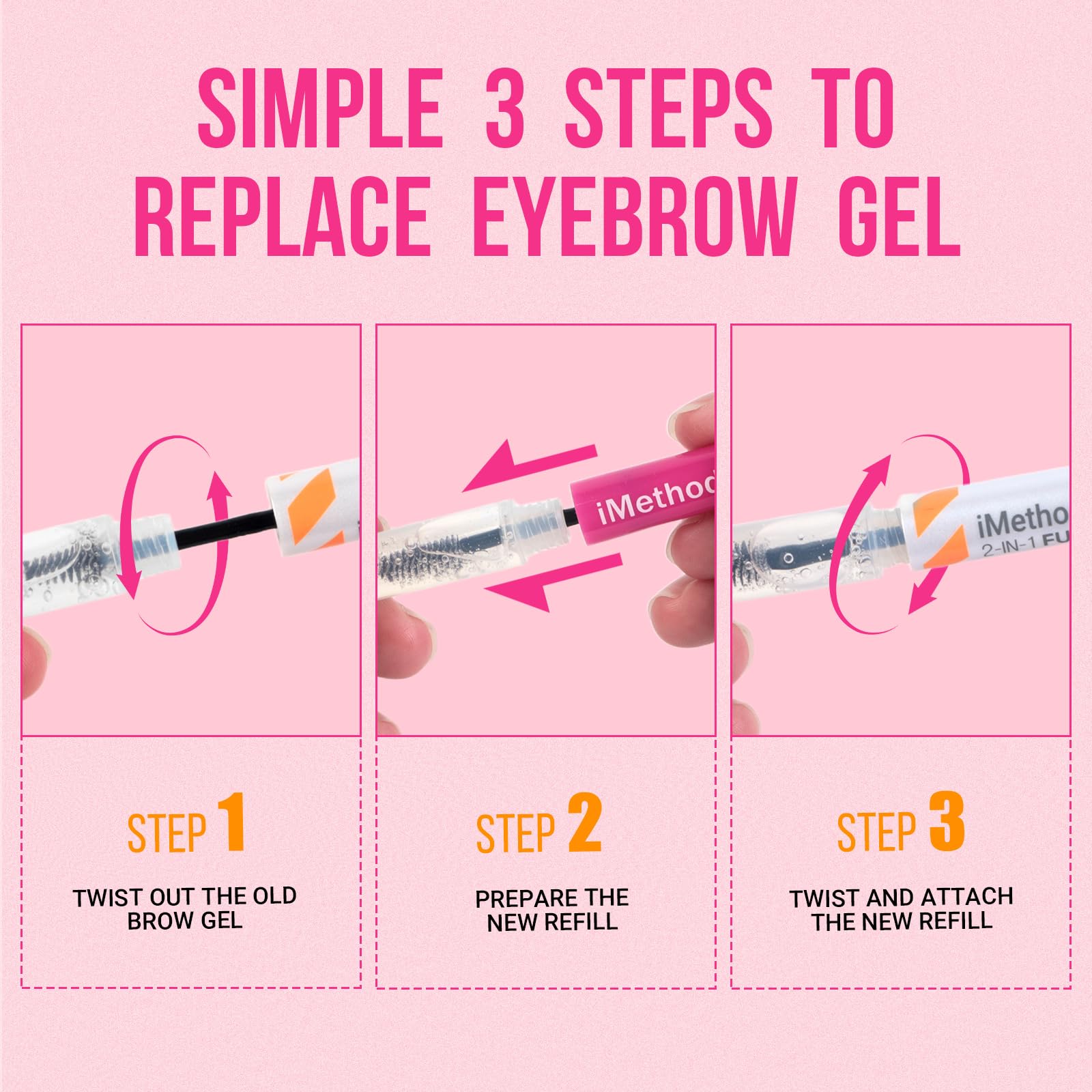 iMethod brow pencil usage tips guide gentle, clean application.