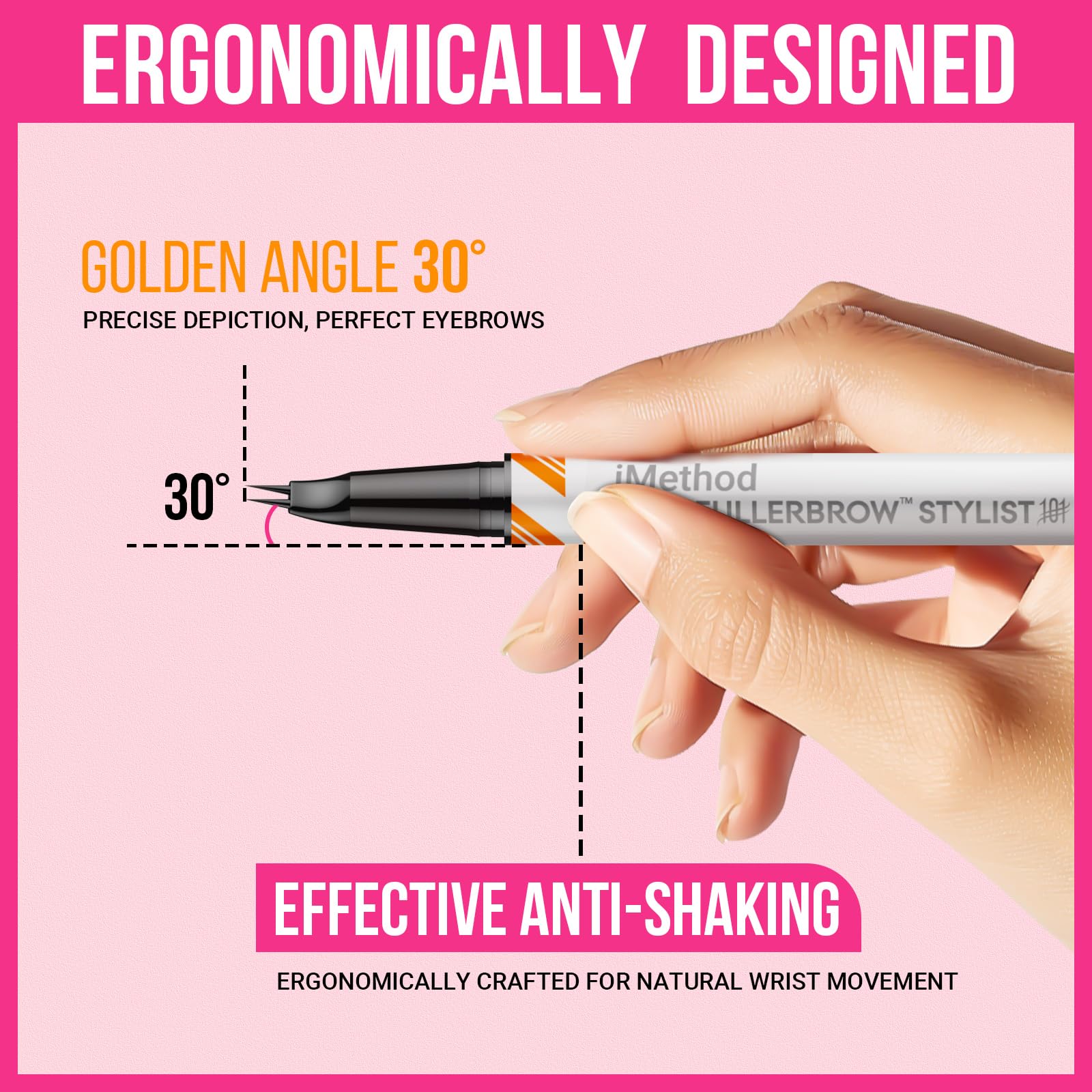 iMethod curved eyebrow pen delivers micro-stroke precision for fuller brows.