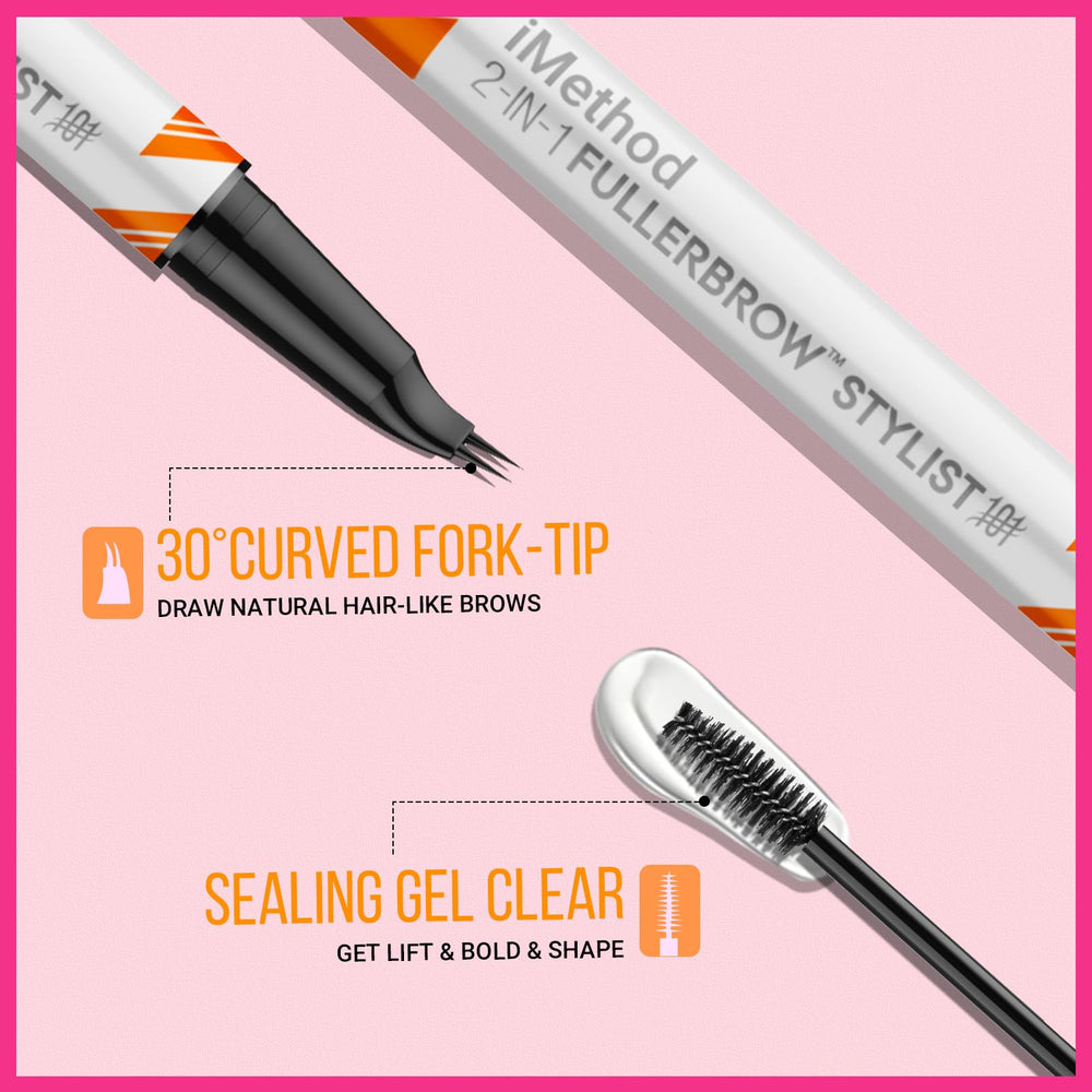 iMethod dual-ended brow pencil and gel offer versatile shaping