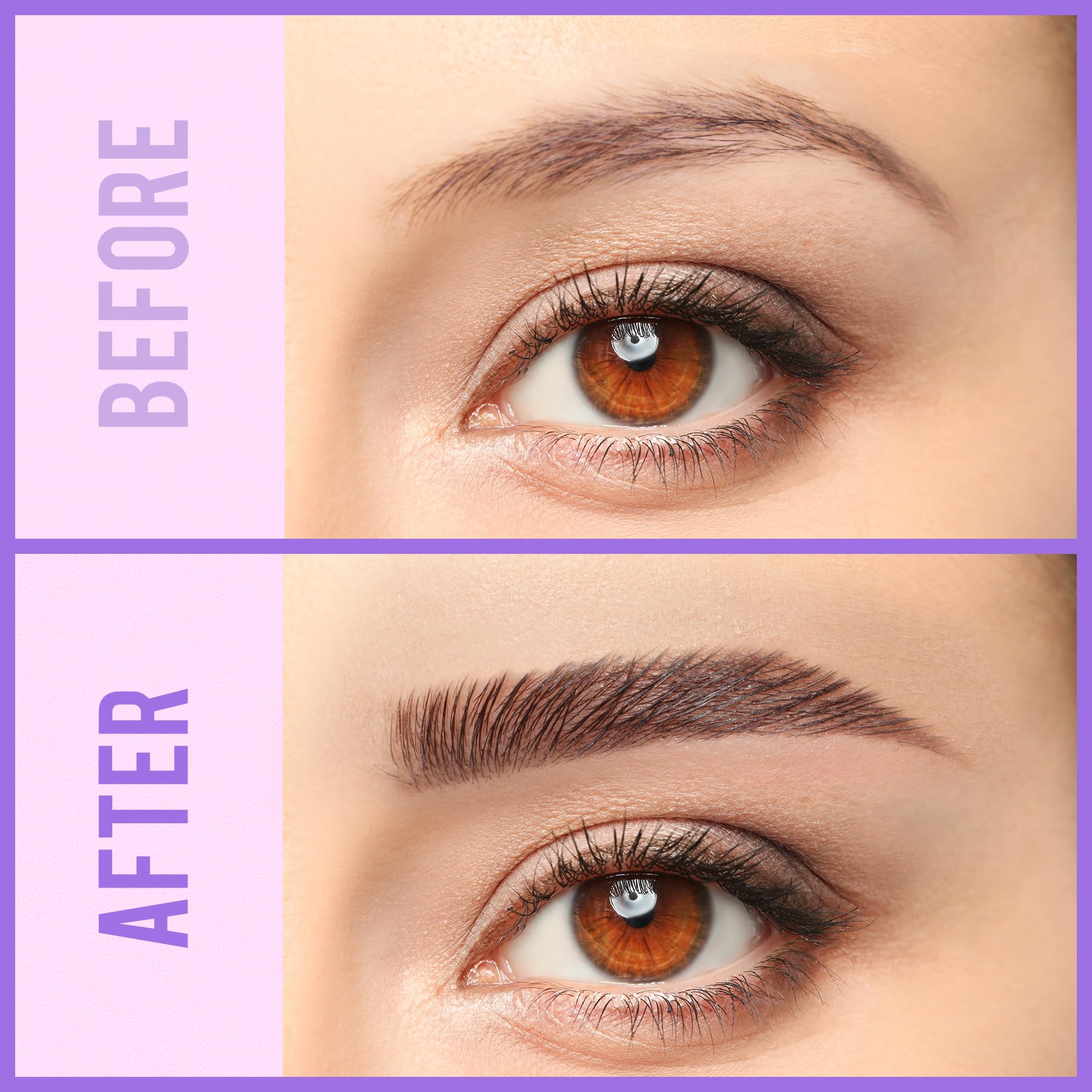 iMethod Eyebrow Gel Clear brush shows lift and hold for defined brows.