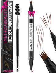iMethod Eyebrow Pen 4-fork tip closeup shows hair-like strokes for natural brows