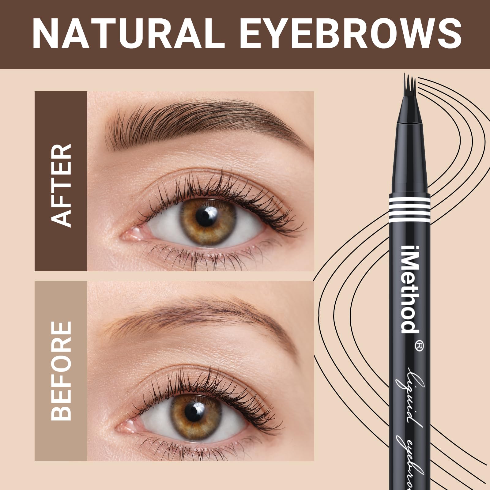 iMethod eyebrow pen apply stroke shows ultra-fine lines mimicking real brows