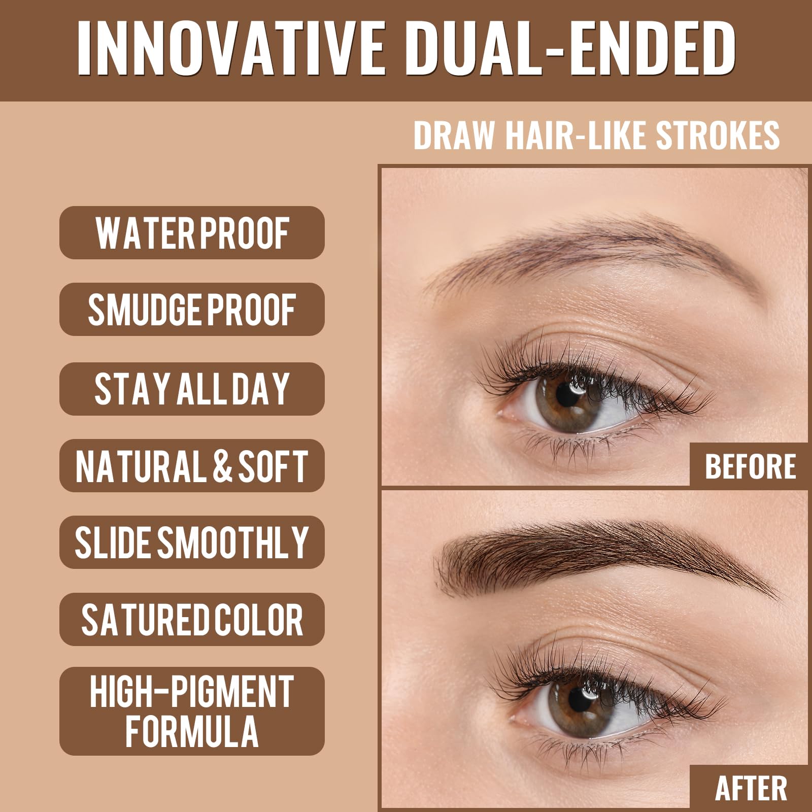 iMethod Eyebrow Pen includes brow brush for grooming brows.