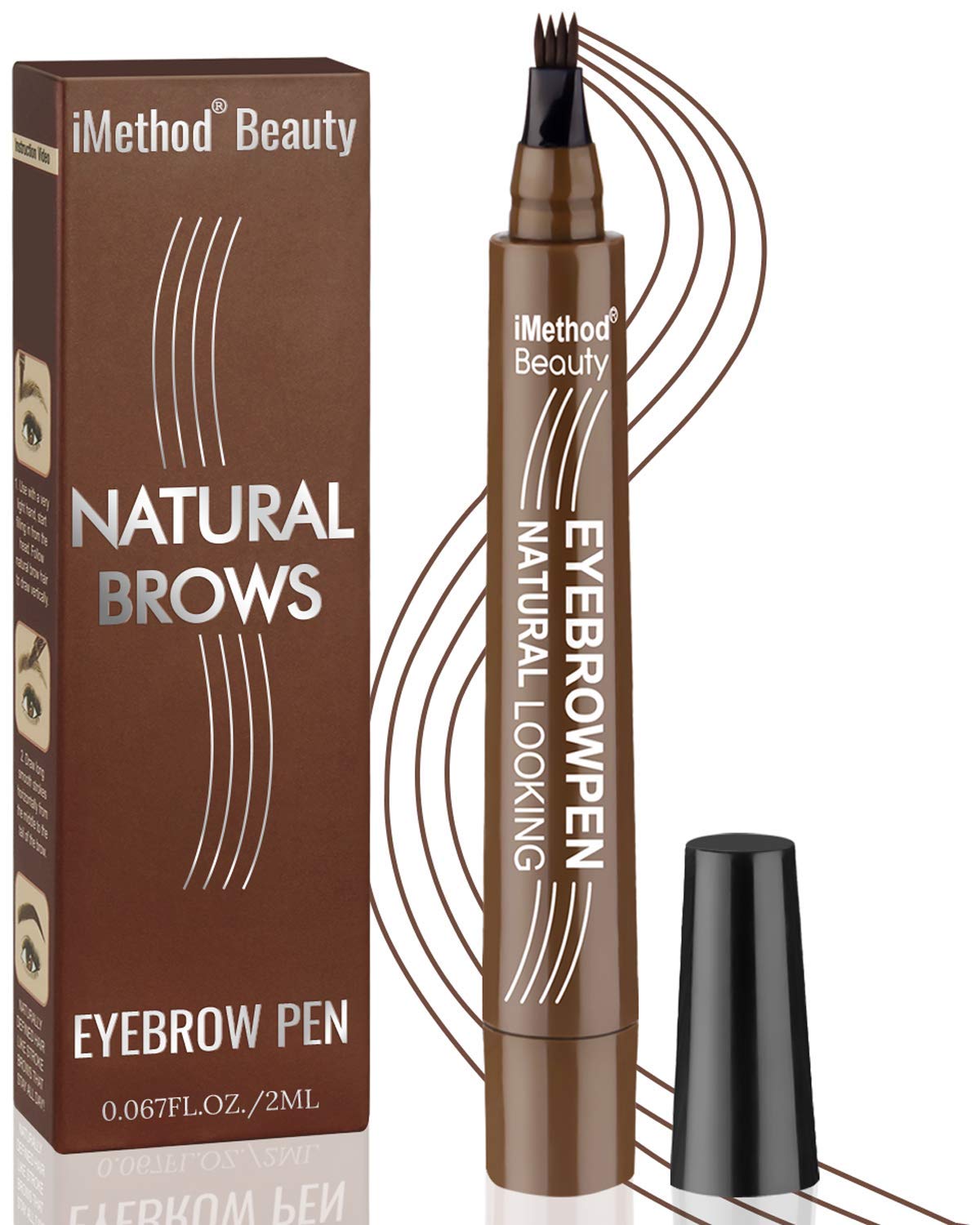 iMethod Eyebrow Pen cap close-up highlights secure cap to prevent drying during daily use.